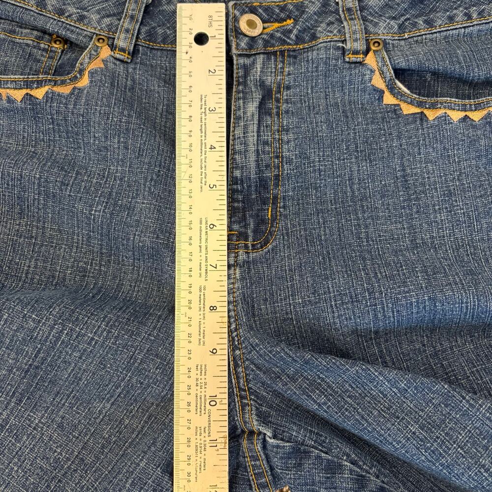 Y2K Coldwater Creek Embroidered Floral Bootcut Jeans Boho Western Denim 12 - Picture 9 of 11